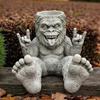 Rebel Bigfoot Rock On Planter, Quirky Novelty Flower Pot for Succulents & Air Plants, Funny Outdoor Yard & Patio Decoration, Unique Gift for Garden Lo