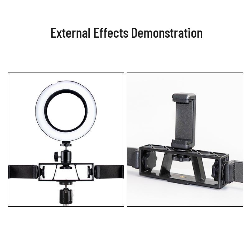 Three-Camera Mobile Streaming Stand with Universal Clamp Bracket