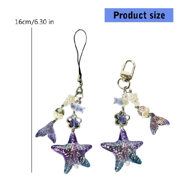 Artistics Mermaids Charm Acrylic Phone Lanyard Portable Keychain With Intricate Designs SturdyEveryday Use