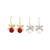 Gold-Plated Diamond Bow Zirconia Earrings - Luxurious & Stylish for Women