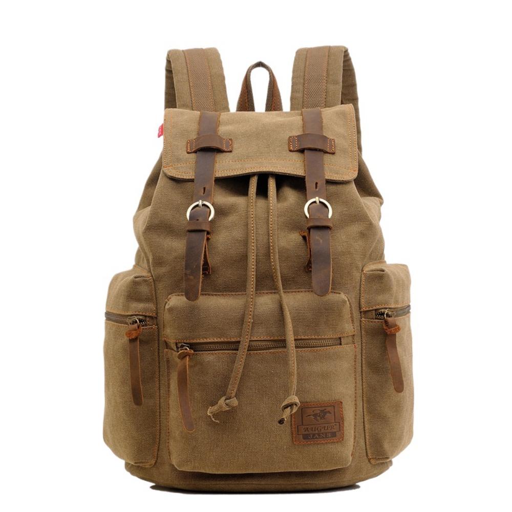 Canvas Bag Retro Men's Bag Durable Backpack Computer Bag Student Schoolbag Outdoor Travel Bag