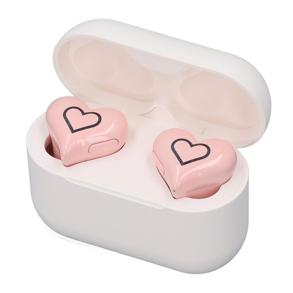 Heart Shaped Wireless Earbuds Cute Stylish HIFI Stereo Sound Built In Mic Bluetooth 5.3 Wireless