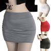 Solid Color Skirt Sexy Ultrathin Skinny Mini without Lining Low Waist Short Low-rise See-through Hip Lifting Women Clubwear Bottoming
