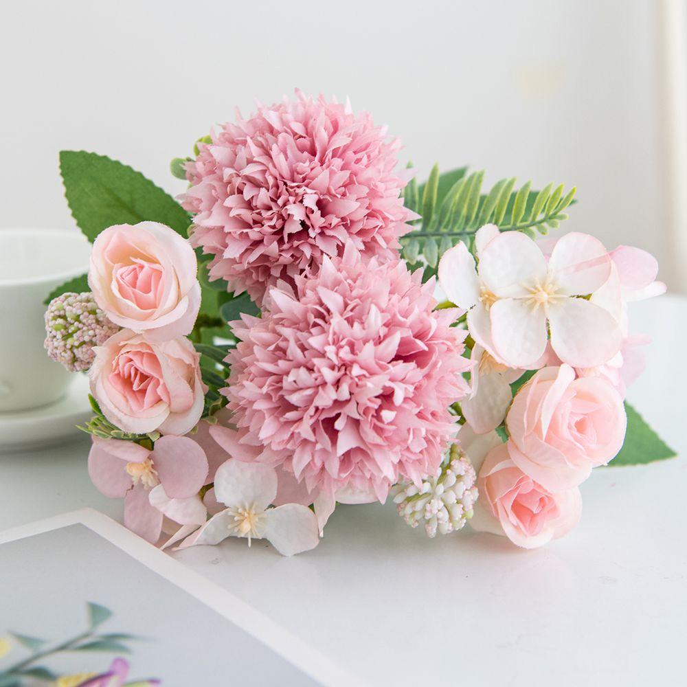 1pc Rose Chrysanthemum Silk Artificial Flowers For Wedding Home Vase Christmas Wreath Garden Party Diy Gift Decoration Hot Sales