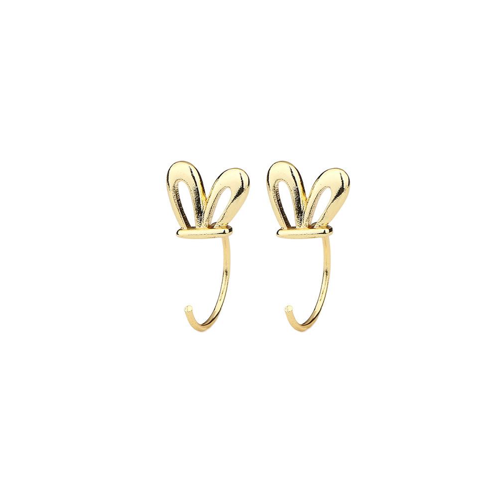 

Милые серьги-гвоздики в виде кроличьих ушей, женский игривый дизайн, серьги-гвоздики для сна, полые серьги-крючки в виде кроличьих ушей copper