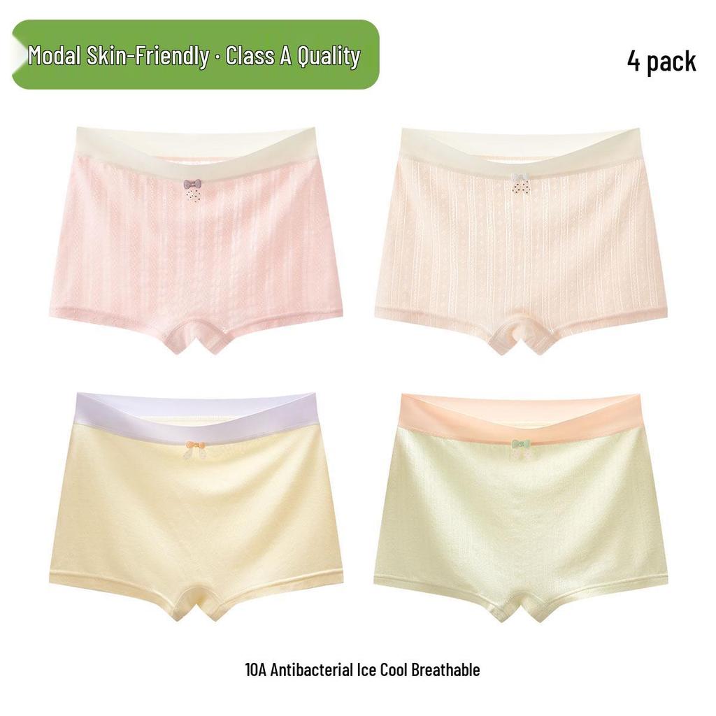 Girls' Ice Silk Modal Boxer Briefs for Ages 10-15