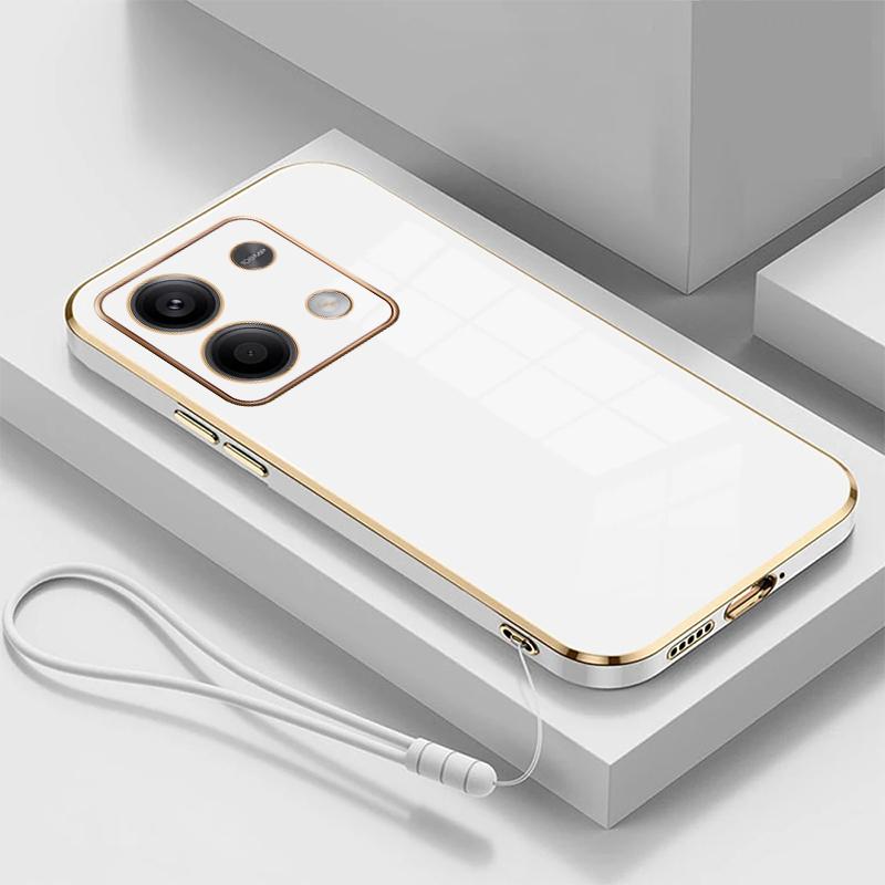 

Чехол для Redmi Note13 Xiaomi Redmi Note 12 11 10 13ProPlus 13C 12S 11S 10C 10S 9A 9C, роскошный противоударный чехол с квадратным покрытием Redmi Note13 5G белый