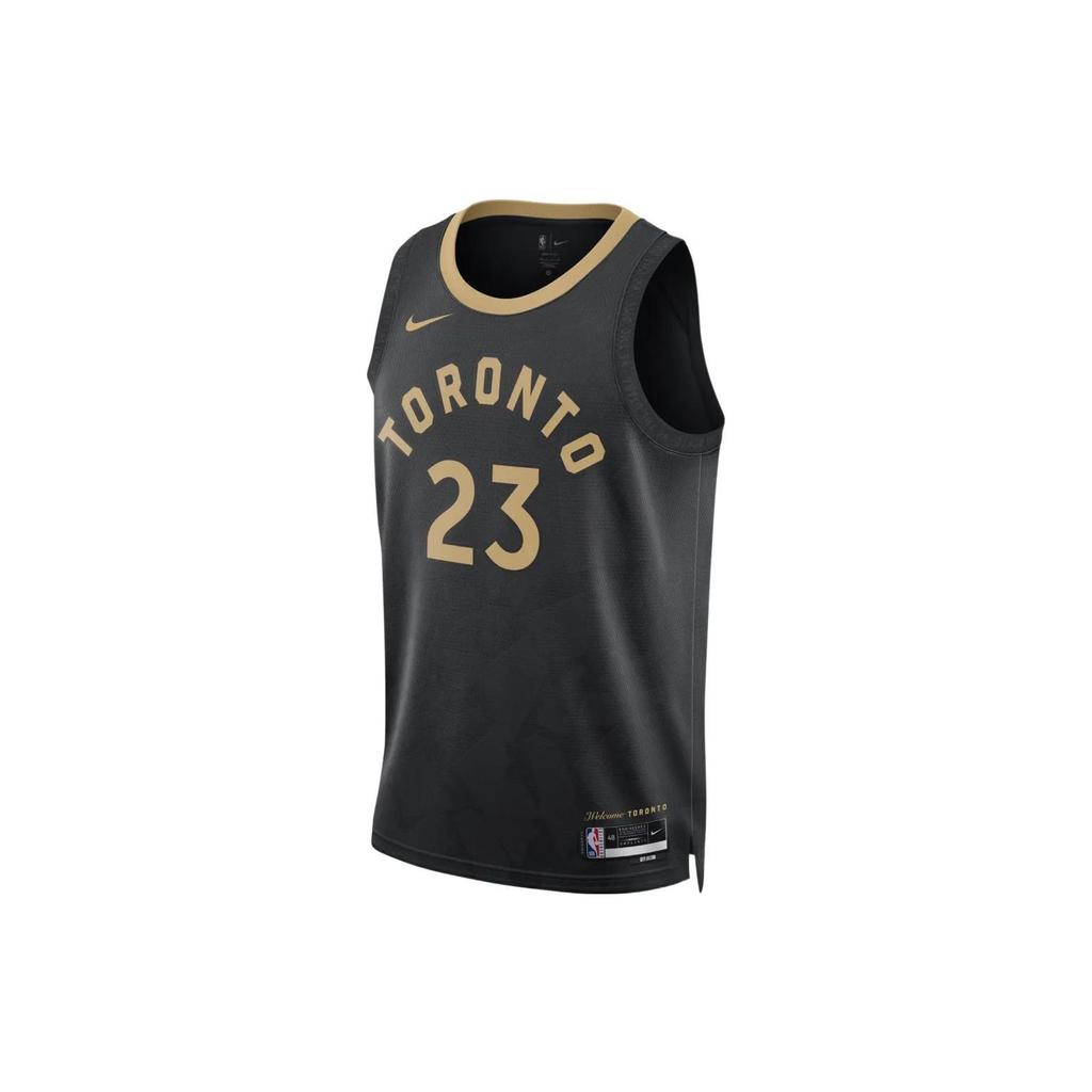 Nike NBA Quick-Dry Printed City Edition Jersey Tank, SW Fan Version, 2022-23 Season, Raptors, Vanvleet No. 23 Unisex Tops Black DO9611-010