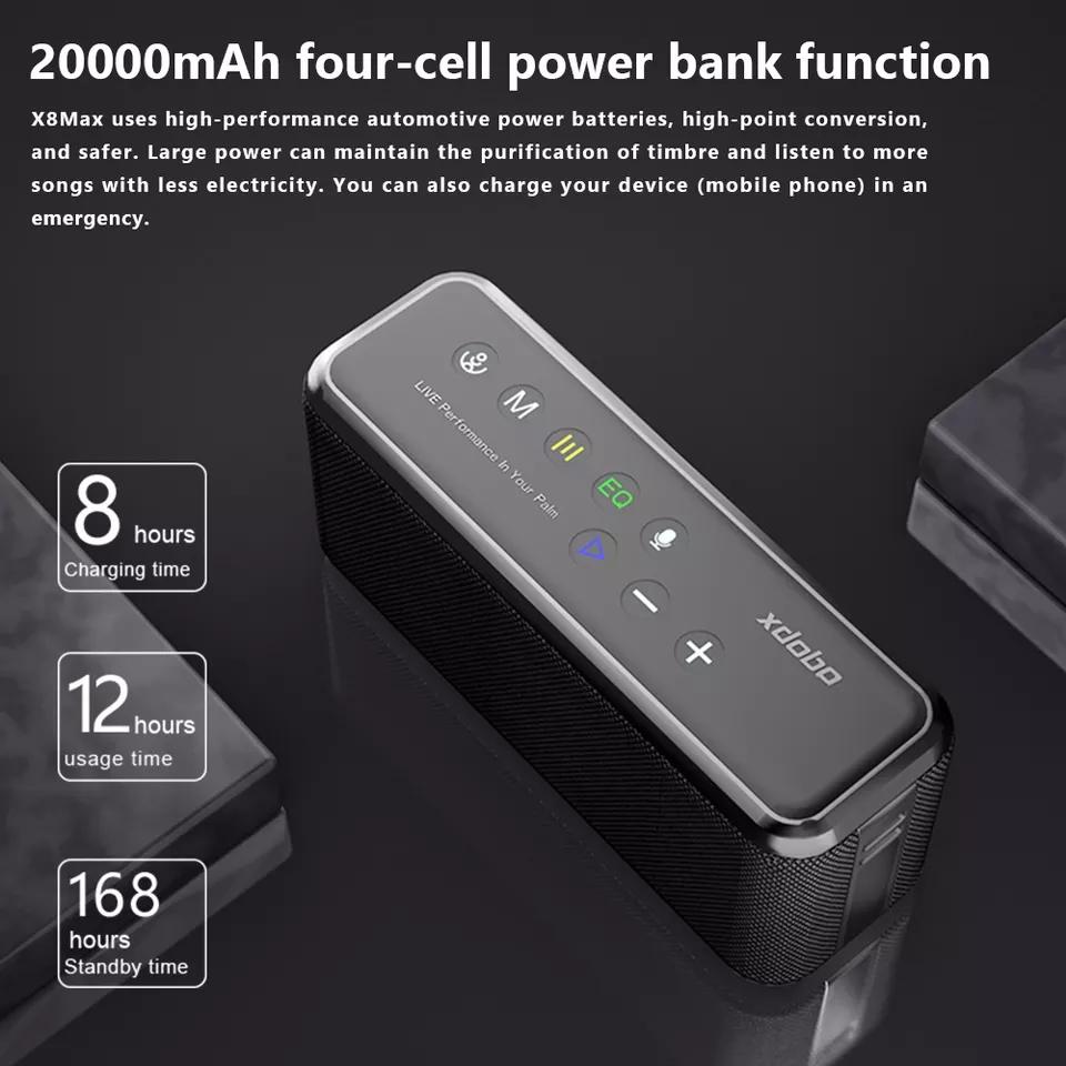 XDOBO X8 Max 100 W Vonkajší prenosný stolný prenosný stolný reproduktor s vysokým výkonom Bluetooth Mobilné nabíjanie Vodotesný počítačový subwoofer TWS