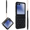 Luxury Styly PU Leather Phone Case with Wrist Strap Compatible with Galaxy Z Flip 7 Flip6 Flip5 Flip 4 Case with Bank Card Slot
