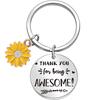 Cute Mobile Phone Lanyard Chain Sunflower Pendant Metal Stainless Steel Keychain Encouragement Message Pendant Charm Men Women