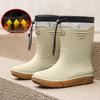 Men's Fashionable Waterproof Mid-Calf Non-Slip Rubber Boots - Warm Outdoor Short Boots