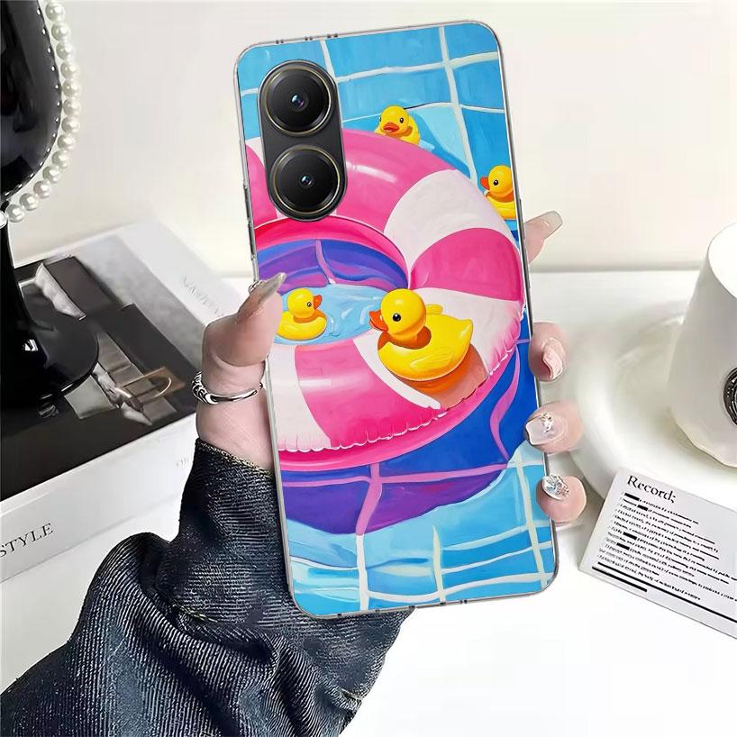 Rubber Ducks Swimming Pool Soft Phone Case For Xiaomi Redmi 15C 15 13C 13 Poco X5 X6 X7 F7 Ultra M7 12C 12 10 10C 9C 9A 9T 9 Fun