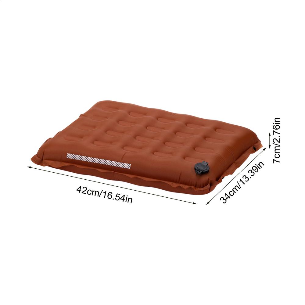 Inflatable Airplane Seat Cushion Light Inflatable Camping Cushion Compact Pad With Reflective Strip Travel Air Seat Cushion