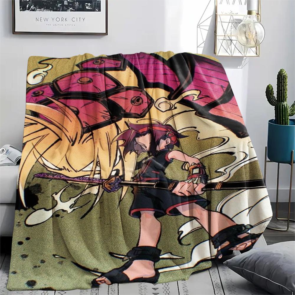 1PC Shaman King Print Flannel Blanket, High Quality Comfortable for All Seasons, Home Decor, Warmth and Comfort, Perfect for Christmas Gifts154