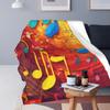 Colorful Musical Note Music Score  Blankets Fleece Sofa Throw Blanket Multi-function for Couch Bedding Travel Throws Bedspread