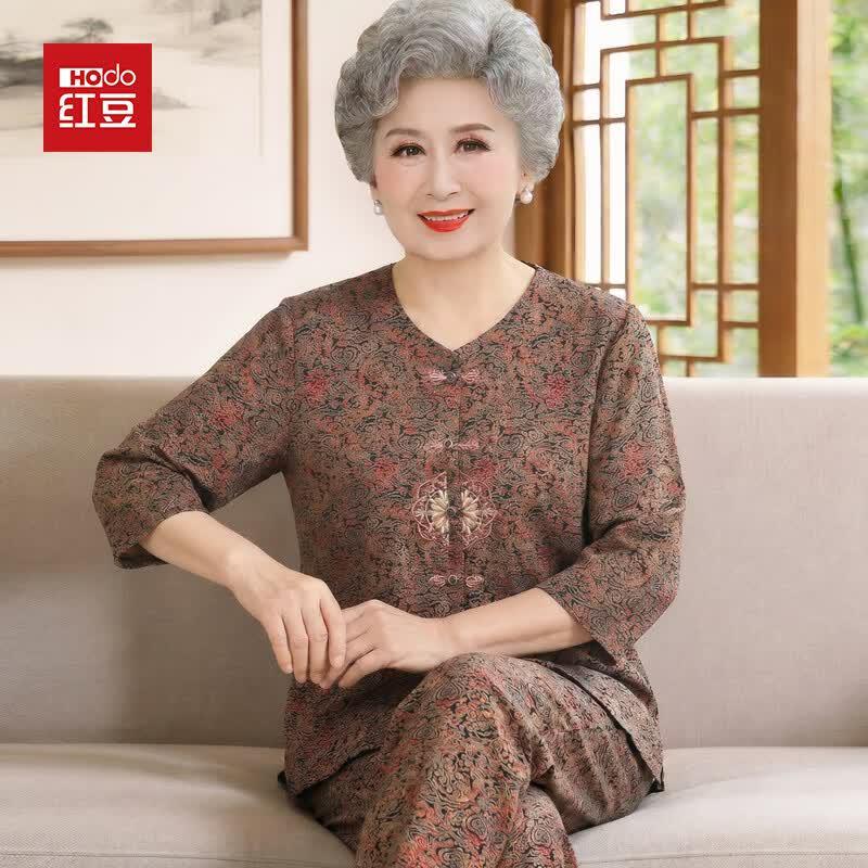 Hodo Women s New Chinese Style Short Sleeve Set 3XL