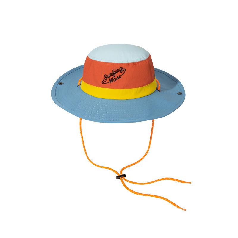 Waterproof color matching surf hat large brim sunshade sunscreen bucket hat quick drying outdoor street basin hat