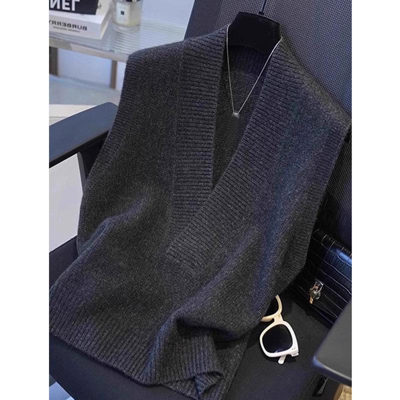 

Жіночий трикотажний жилет без рукавів високого класу з багатошаровим плетінням, осінь 2025 L (for 105-115 lbs)