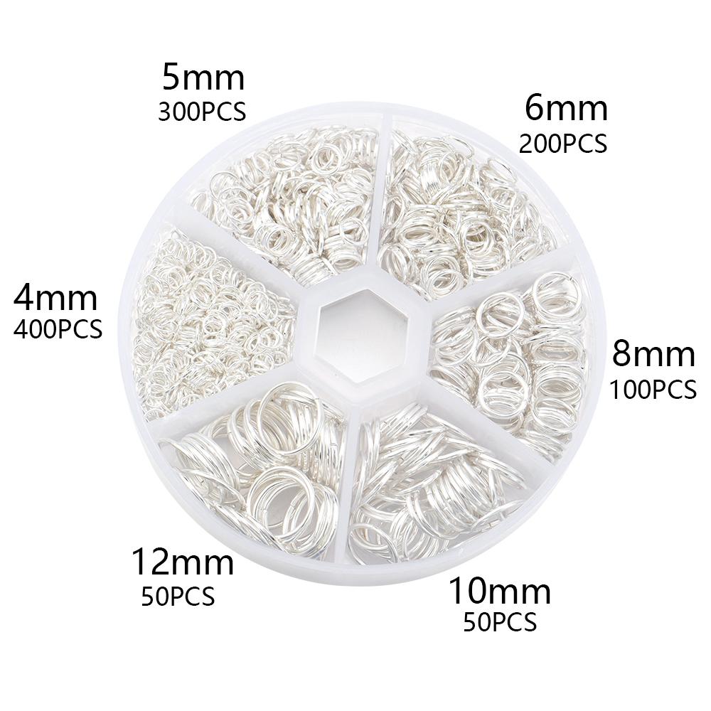 1100pcs/BOX 4 5 6 8 10 12mm Open Jump Rings Split Rings Link Loop Set Jewelry Making Kits DIY Bracelet Necklace Connector