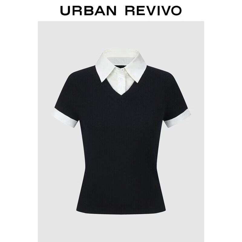 

UR2026 Women s Academy Faux Two-Piece Knit Top XS