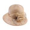 New Eugen yarn mesh yarn hat women's summer lace flower sunshade basin hat for the elderly outdoor sunscreen mother hat