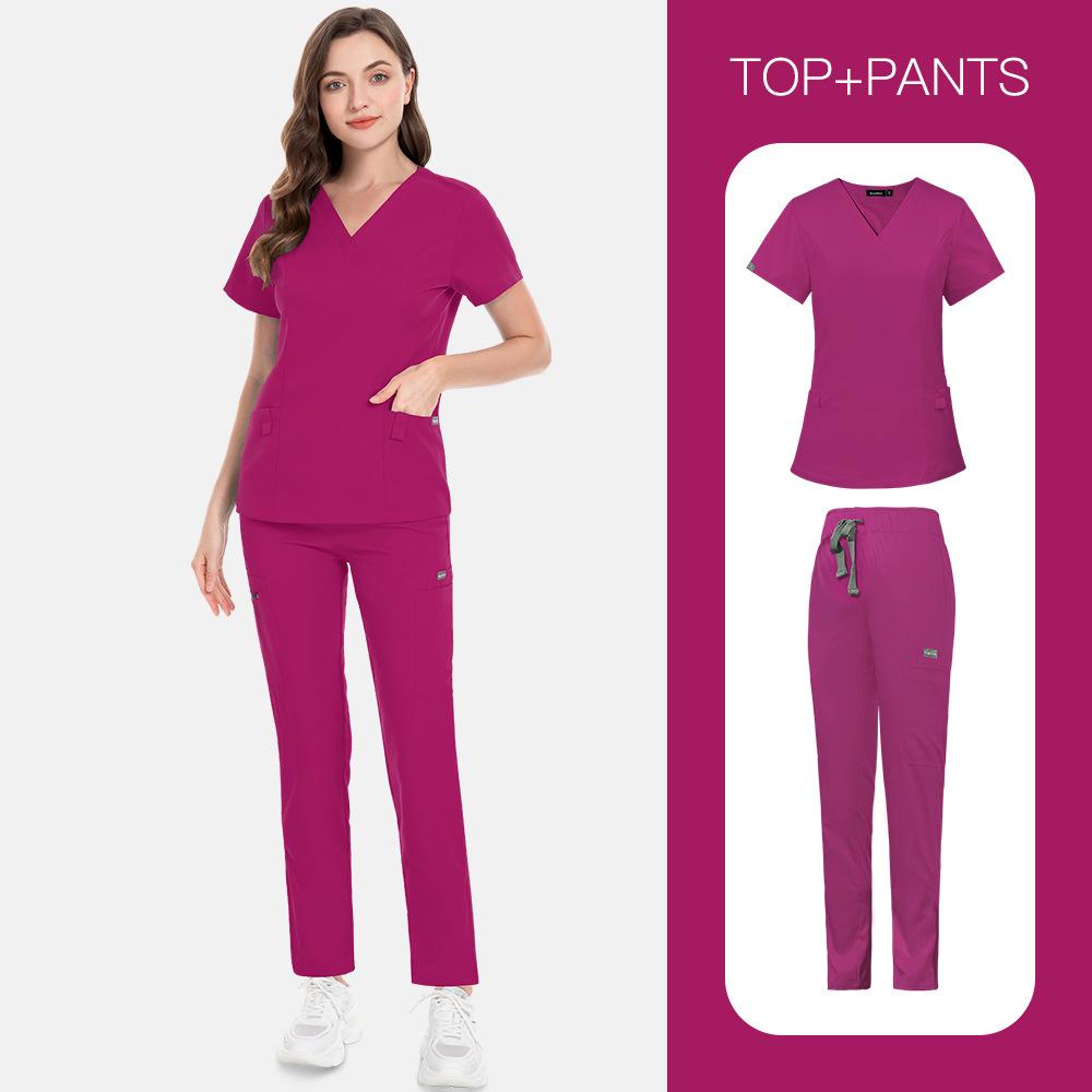 Beauty Salon Overalls, Operating Room Hand Washing Clothes, Hand Washing Clothes, Short-Sleeved Doctor Elastic Nurse Clothes Set