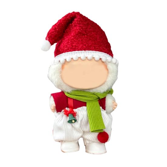 Christmas Costume Set 17cm Doll Outfit Santa Claus Clothes Santa Hat Dress Accessories Cute Dress Up Costume Set for Xmas Holiday Winter Gifts