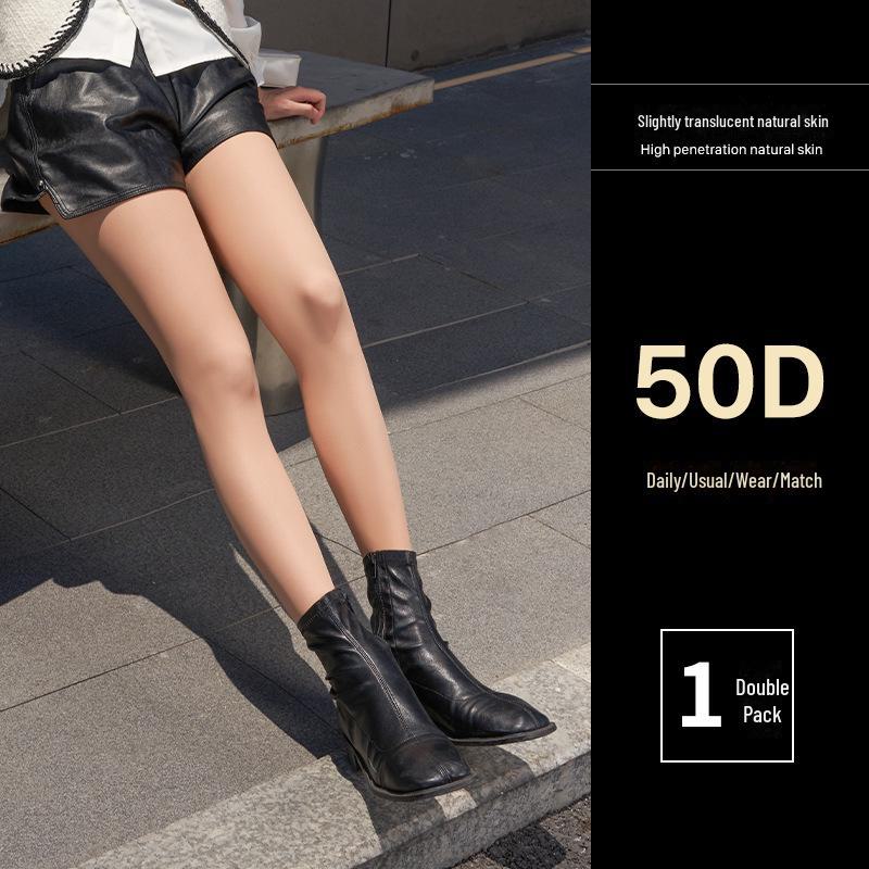 Ultra-Thin Black Silk Stockings: High-Transparency, Anti-Hook, Bare Leg Effect Pantyhose for Women - Perfect for Spring and Autumn