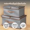 Foldable Fabric Storage Box with Lid, Soft Woven Material Organizer for Closet & Home