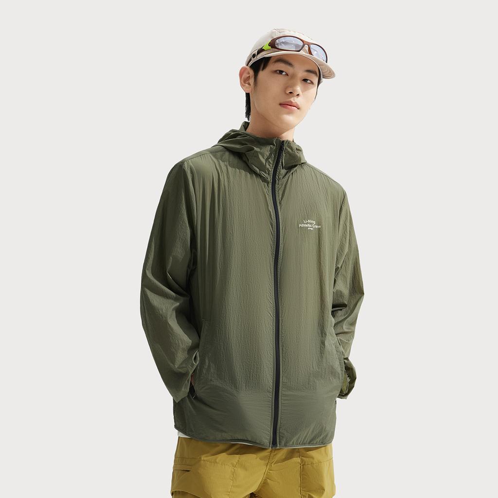 Li Ning Comprehensive Training Series Ice Silk Cool Comfort Sports Windbreaker Men Outerwear Tea-Green AFDV449-8