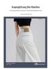 Rolled Cuff Contrast Wide-Leg Petite Jeans - Women's Spring/Summer Grandma Style, Loose Fit, 7/8 Length.