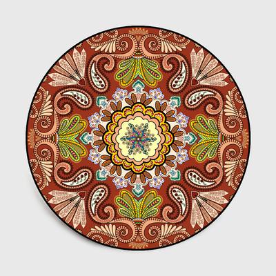 Etnický styl Vintage Mandala Koberec Kulatý Koberec Balkon Závěsný koš Obývací pokoj Dekorativní podložka na podlahu Protiskluzový Kobercový běhoun