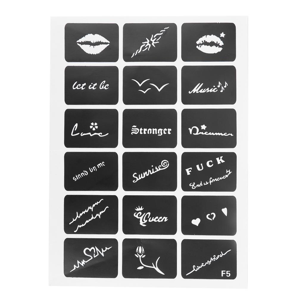 Semi Permanent Small Tattoo Stencil Airbrush Temporary Templates
