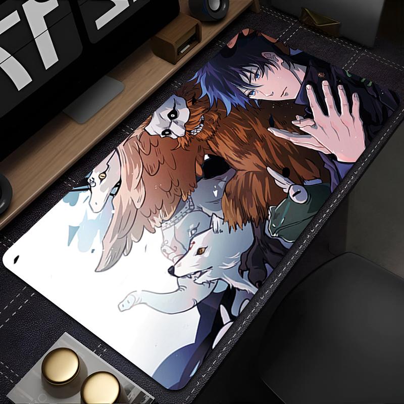 Tappetino Mouse da Gioco Cool Tappetino da Scrivania Computer Jujutsu Kaisen Megumi Tappetino Tavolo Tastiera Laptop Gomma Antiscivolo Retro Tappetino Mouse Cuscino