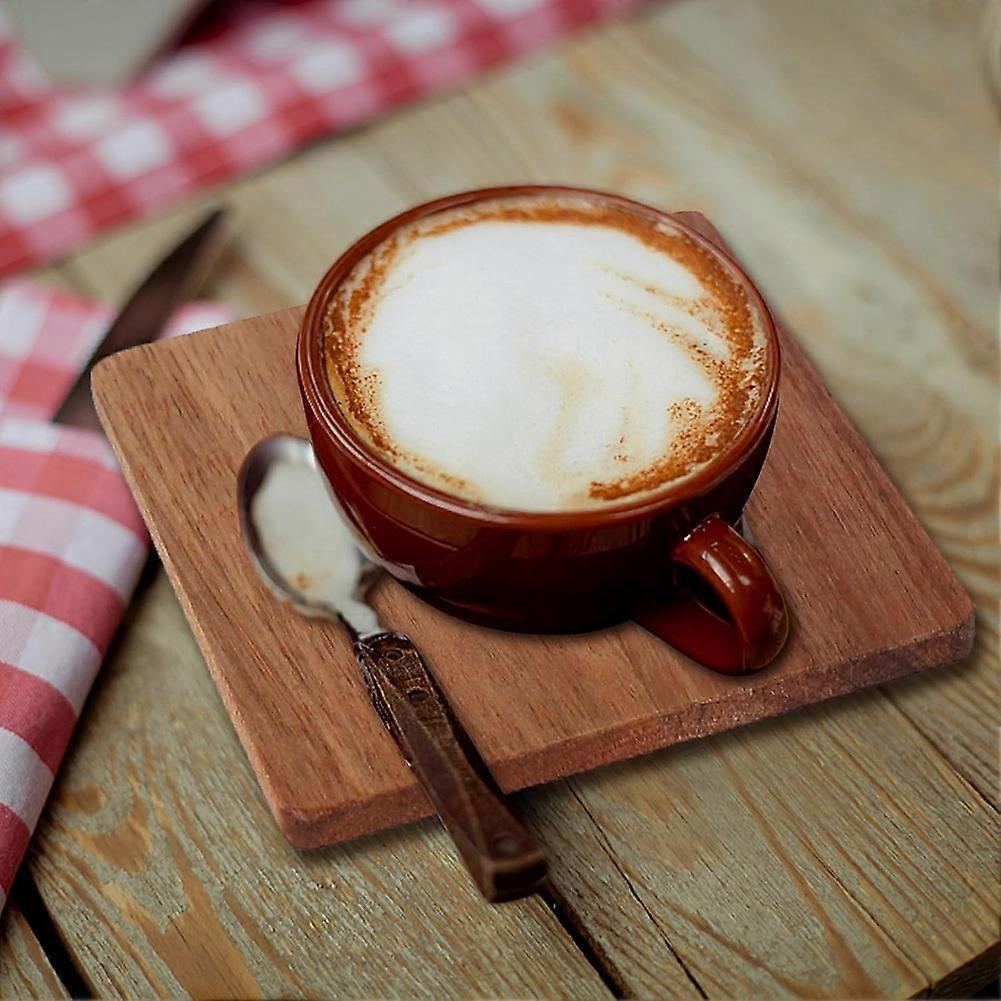 36 Pieces Unfinished Wood Coasters, 4 Inch Square -Wooden Coasters for Crafts with Non-Slip Silicon