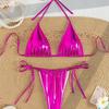 Neuer Damen-Badeanzug geteiltes Zweiteiler-Set bronzierender Stoff Nackenband sexy Bikini
