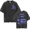 T-shirts vintage délavés pour hommes Rapper NSQK AOOU THNK ABOUT ME 2025 Mode Hip Hop Col Rond Manches Courtes T-shirt Unisexe Streetwear