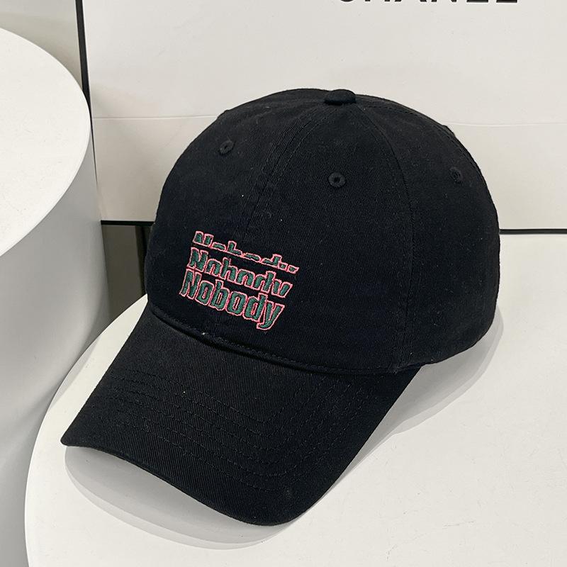 Face showing Small Hat for Women In Summer Korean Version Letter Embroidery Fashion Baseball Cap Spring and Autumn Sun Protection Baseball Cap Men