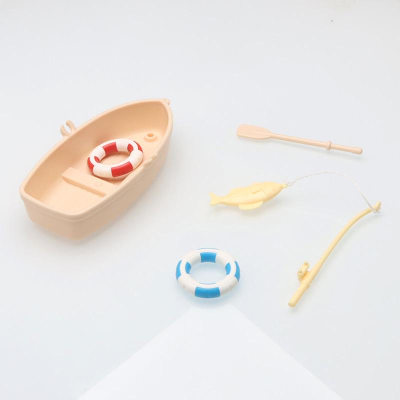 Children'S Play House Fishing Boat Fishing Swimming Ring Simulation Miniature Model Toy Fish Tank Landscaping Landscape Table Ornament