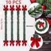 5/10Pcs Reusable Plastic Christmas Garland Ties With Bells - Twistable Bell Decorations Suitable For Banister, Stairs, Railing