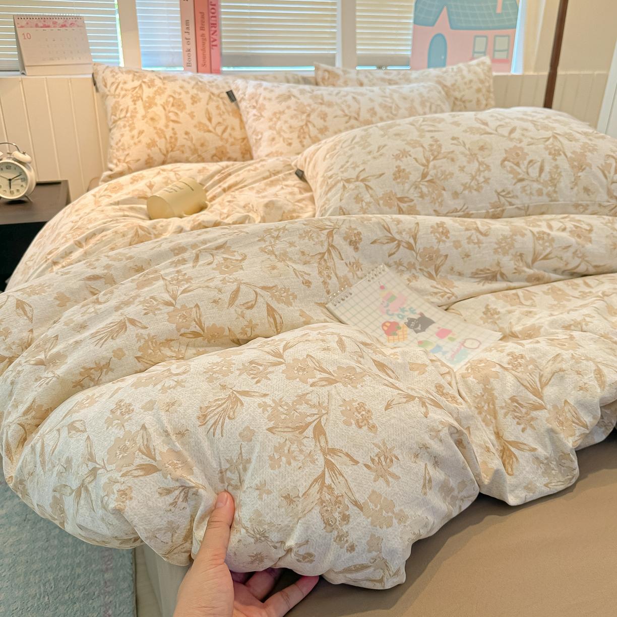Four Piece Duvet Cover, Bed Sheet, Duvet Cover, New Cotton, Student Dormitory, Three Piece Soft Duvet Cover, Single Piece 1.5m 4pcs 2x2.3&set