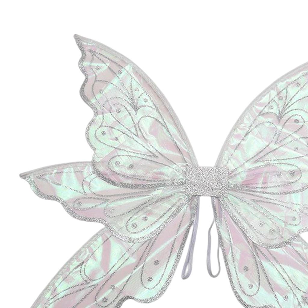 Fairy Wing Costume Dress up Photo Prop Girls Women Angel for Party Carnival 60cmx50cm Argent