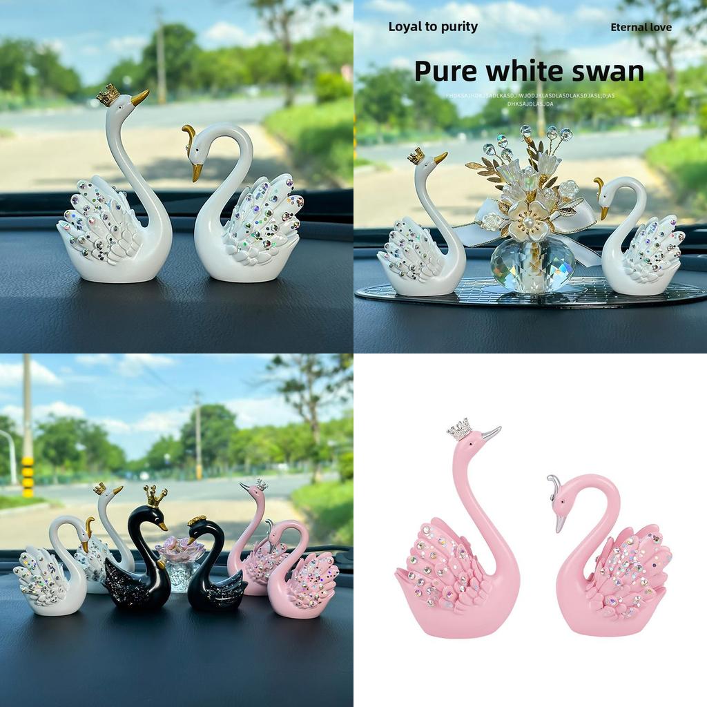 Swan Car Ornament Goddess Style Resin Car Interior Decor For Elegant Vehicles