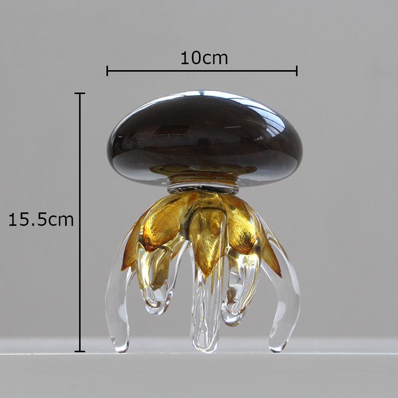 Colorful Ocean Jellyfish Glass Handicrafts Desk Decoration Exquisite Dreamy Jellyfish Ornaments Sculpture Room Aesthetic Decor