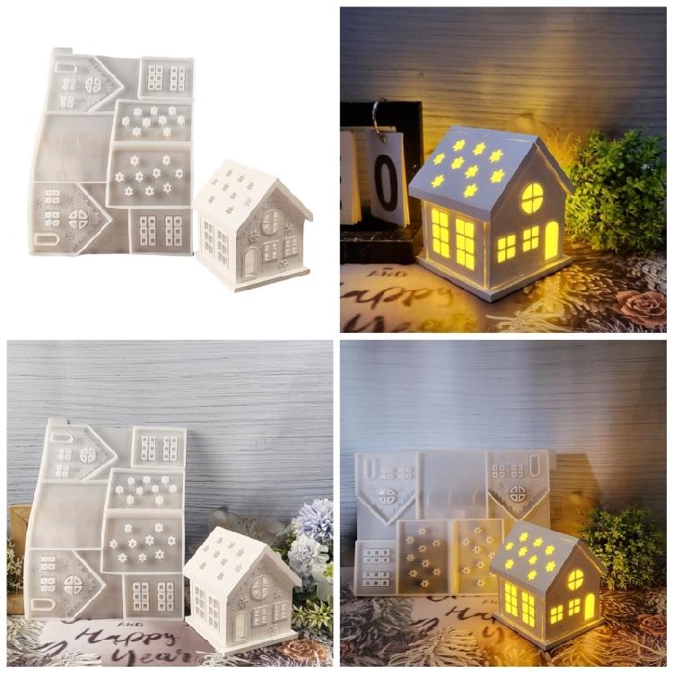 Ornament Mould Flexible Silicone Mold for Office Decoration Miniature House Shaped Desktop Embellishment Making Molds