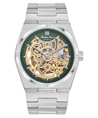 Zeus Skelett Edelstahl grünes Zifferblatt Automatik H118CFAV Herrenuhr