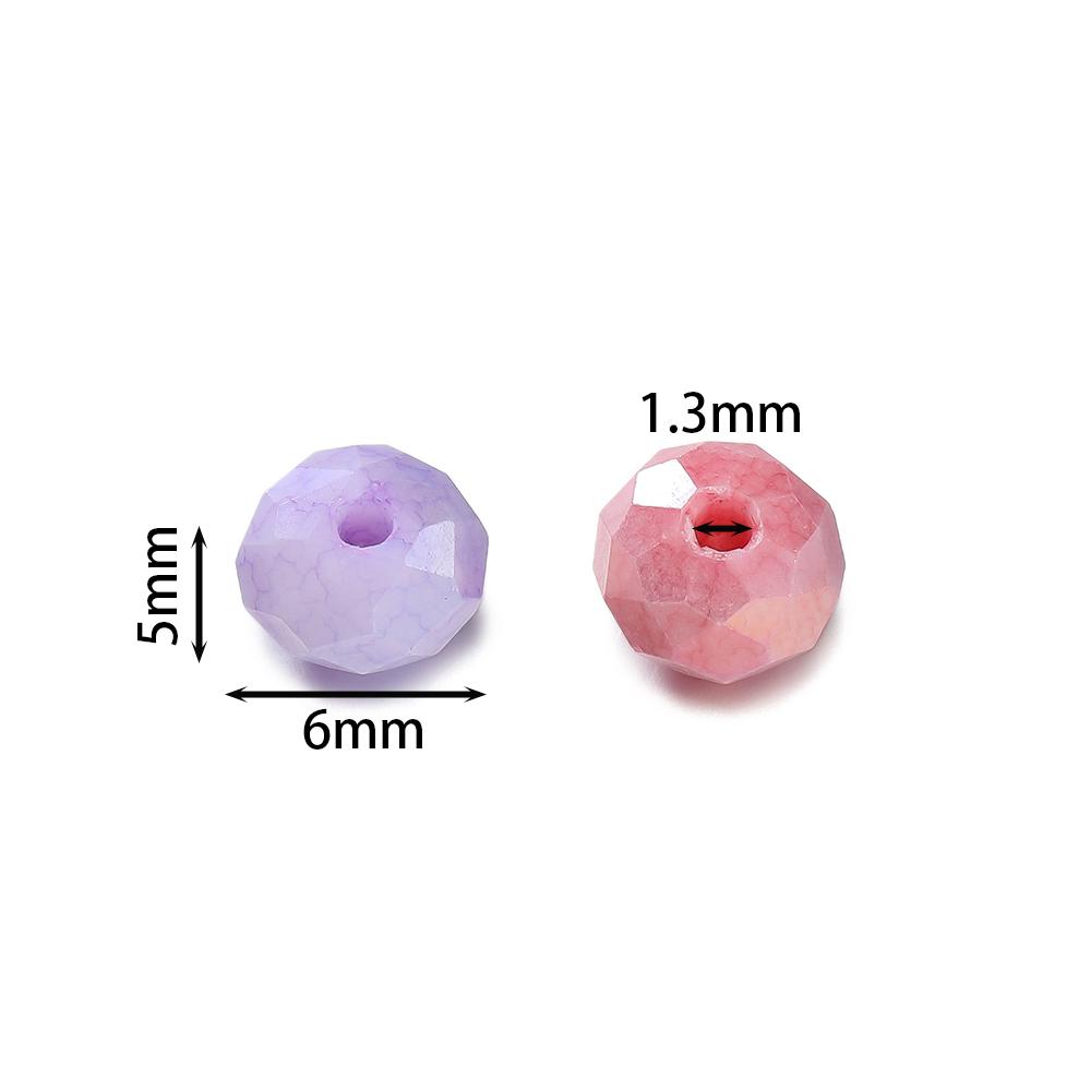 40pcs 6mm Glass Faceted Flat Round Beads Loose Spacer Beads for DIY Craft Necklace Bracelet Jewelry Making Accessories