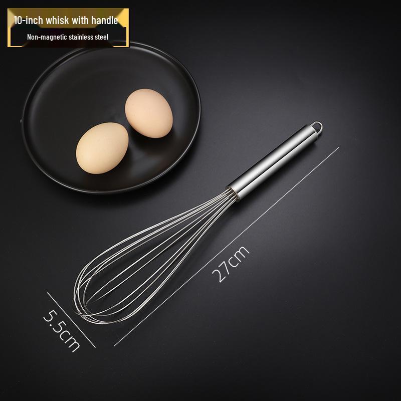 Island Qi Stainless Steel Egg Whisk - Modern, Simple Baking Utensil for Mixing Egg and Cream
