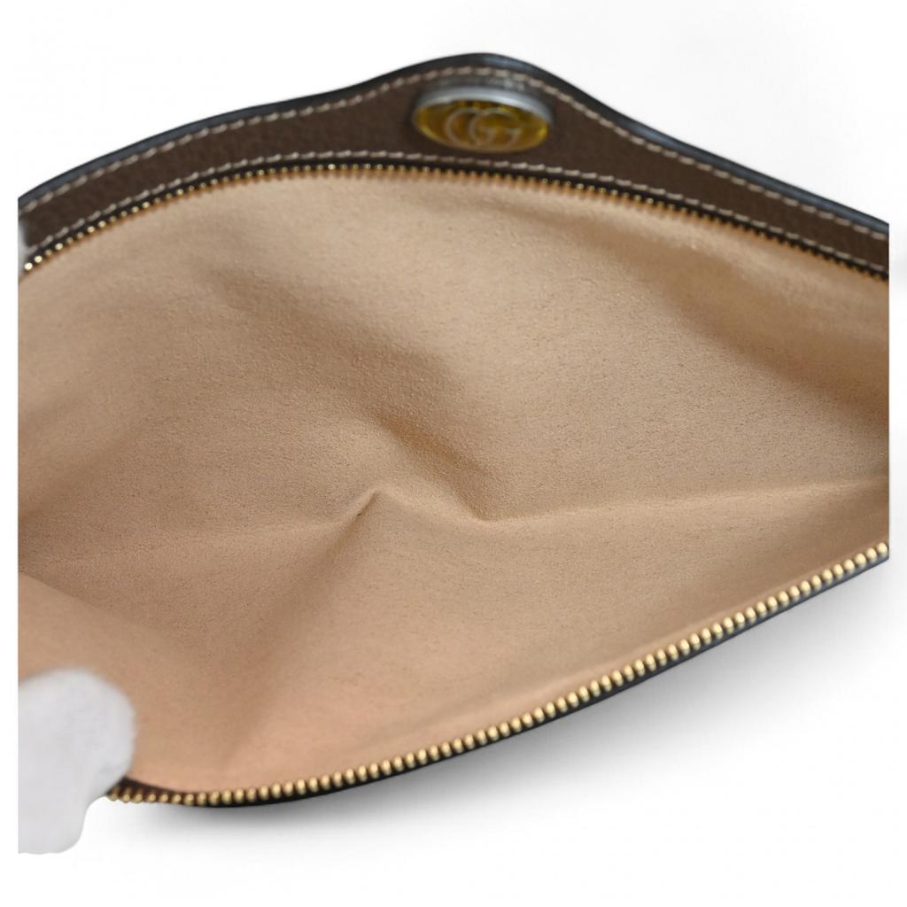 Auth GUCCI GG Supreme Ophidia Clutch Bag Brown Canvas Women’s gu5440cc